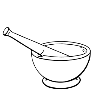 mortar and pestle line drawing